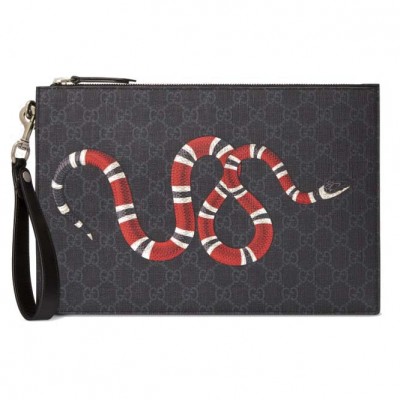GUCCI BESTIARY POUCH WITH KINGSNAKE 473904(30*20*1.5cm)